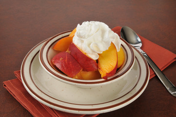 Peaches and whipped cream