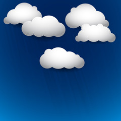 Vector sky with rainy clouds