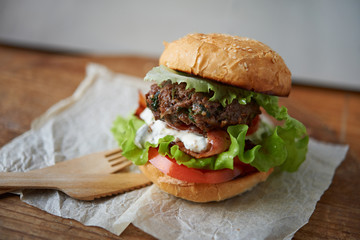 homemade burger