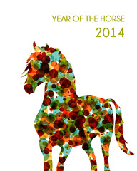 Chinese new year of the Horse shape bubbles EPS10 file.