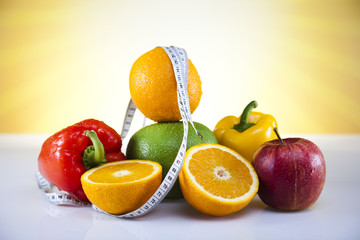 Vegetable and fruit fitness , sunset