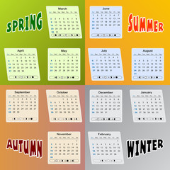 Calendar 2014 - broken down by season