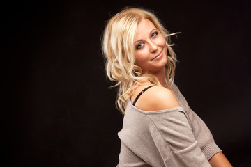 Naklejka premium close up portrait of beautiful young model