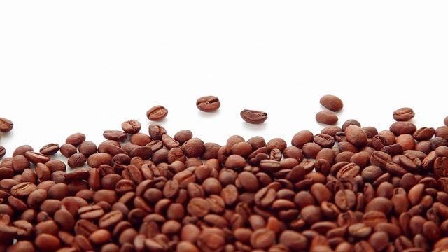 Coffee beans on white background