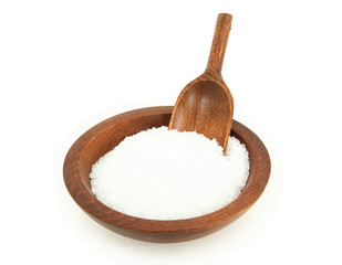 Epsom Salt In Wooden Bowl With Scoop