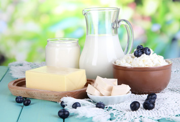 Fresh dairy products with blueberry