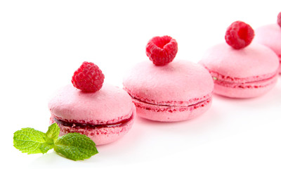 Gentle macaroons isolated on white