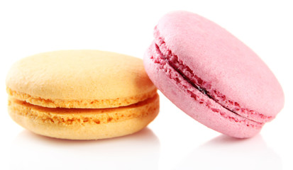 Gentle macaroons isolated on white
