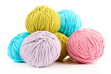 Multicolored clews isolated on white