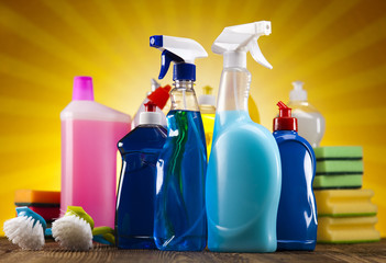 Group of assorted cleaning
