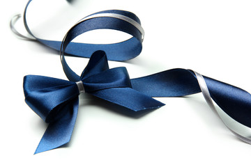 Color gift satin ribbon bow, isolated on white
