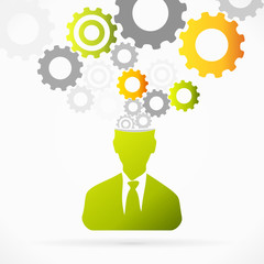 Abstract avatar vector illustration about mind gear