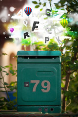 Post box with colorful letters