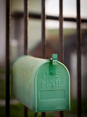 Cloes up of a mailbox on the street
