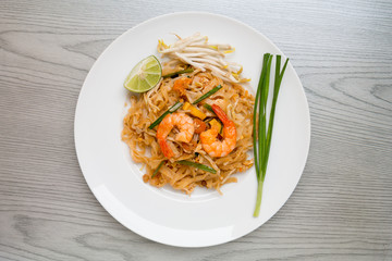 Pad Thai, Stir-fried rice noodles with shrimps