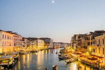 VENICE, ITALY - JUNE 30: View from Rialto bridge on June 30, 201
