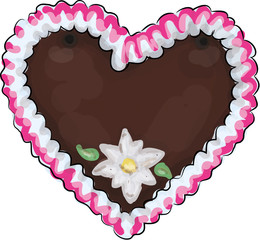 Lebkuchenherz rosa gemalt