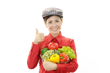 笑顔のウェイトレス