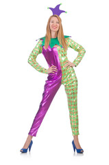 Funny clown isolated on white