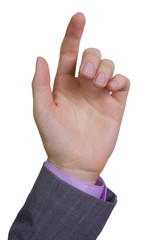 Woman hand pointing or pressing or touching screen