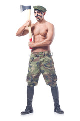 Soldier isolated on the white background