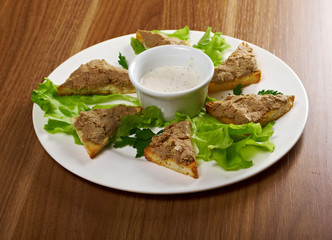  bread with delicious liver pate