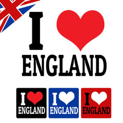 I love England sign and labels