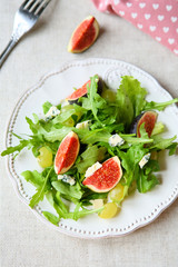 delicious healthy salad with figs