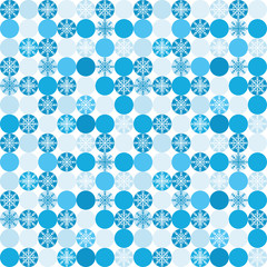 Seamless background with snowflakes in circles