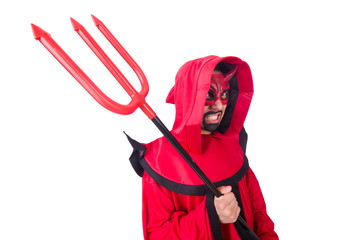 Man devil in red costume