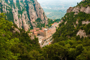 Aerial view of the Montserrat monastery