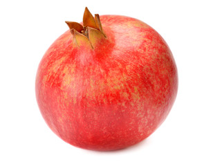 One pomegranate isolated on white