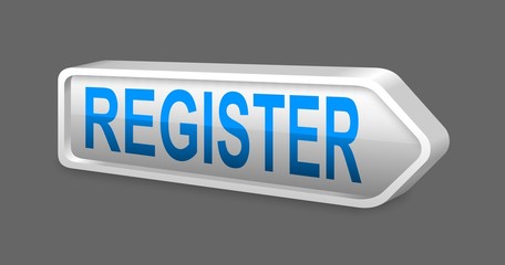 white register glossy metal arrow button