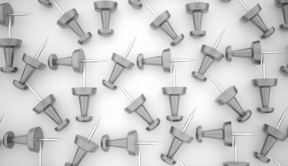 Many silver push pins concept