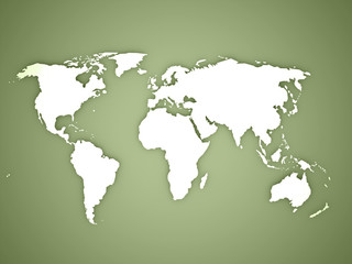 World map on green