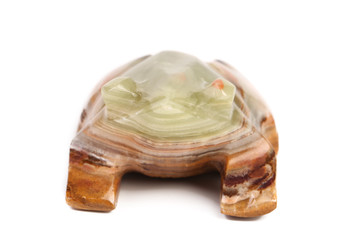 Back view of jade turtle.