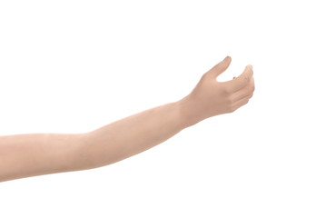 Close up of plastic hand.