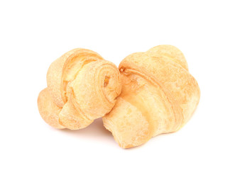 Croissant or crescent roll. Cose up.