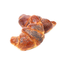 Appetizing croissants with poppy.