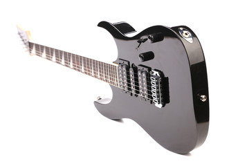 Obraz na płótnie Canvas Czarny gitara elektryczna