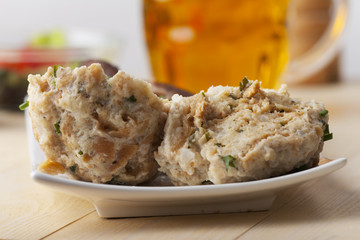 Closeup von einem Semmelknödel