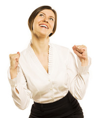 bright picture of lovely woman showing ok sign