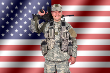 Fototapeta premium happy us soldier