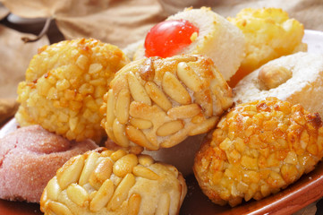 panellets, typical pastries of Catalonia, Spain, eaten in All Sa