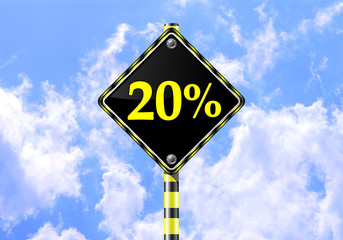 20 PERCENT ROAD SIGN
