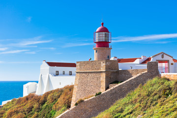 Fototapeta na wymiar Lighthouse of Cabo Sao Vicente, Sagres, Portugal