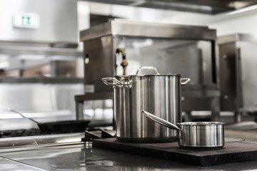 Pots standing on hotplate