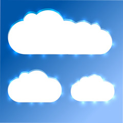 Shiny cloud vector set