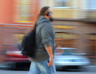Man  walking in the street