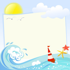 Sea frame with elements of the sea